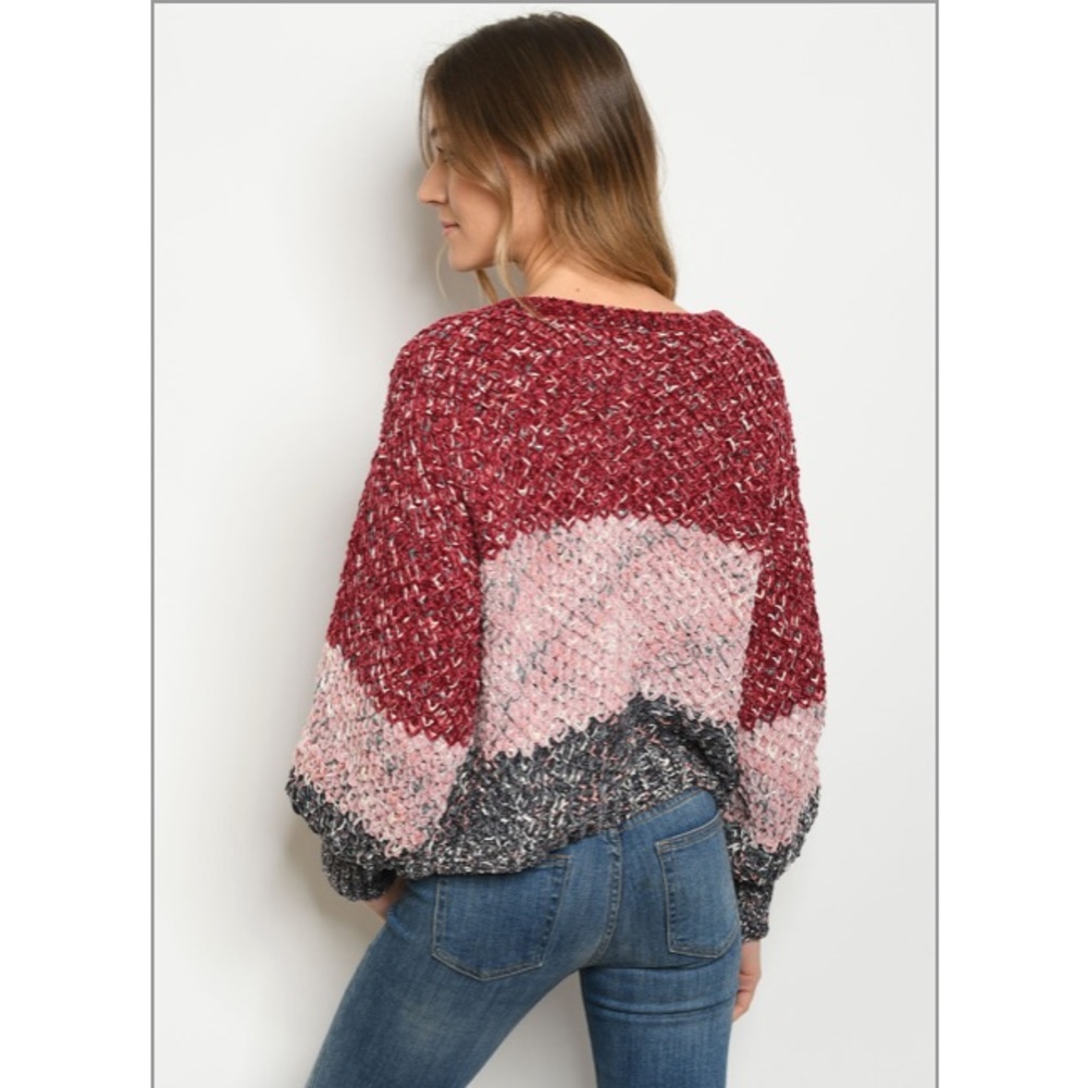 🆕BURGUNDY knit MULTI SWEATER🆕 - Picture 2 of 7